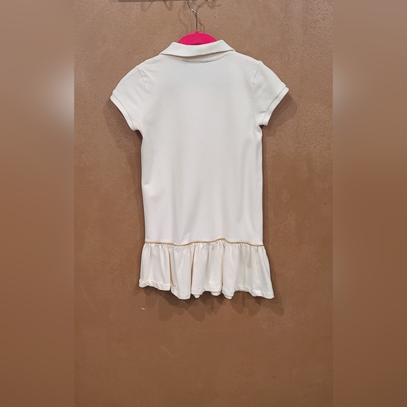 Girl Ralph Lauren" ruffled dress. Size 6x with gold piping around the bottom. - Picture 2 of 4